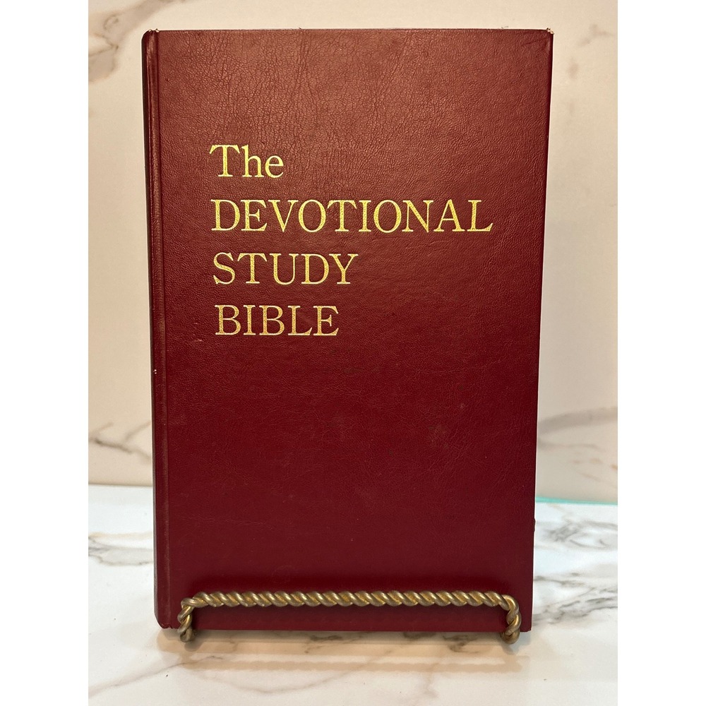 The Devotional Study Bible NIV Hardcover Burgundy Gold Gilt 1994 Zondervan
